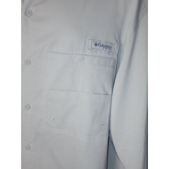 Columbia Men's PFG Long Sleeve Shirt XXL Light‎ Grey Fishing Outdoor Casual - Picture 4 of 6